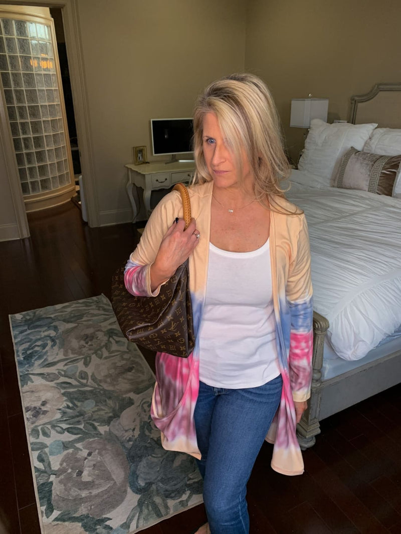 Monica Tie Dye Open Cardigan - Multi