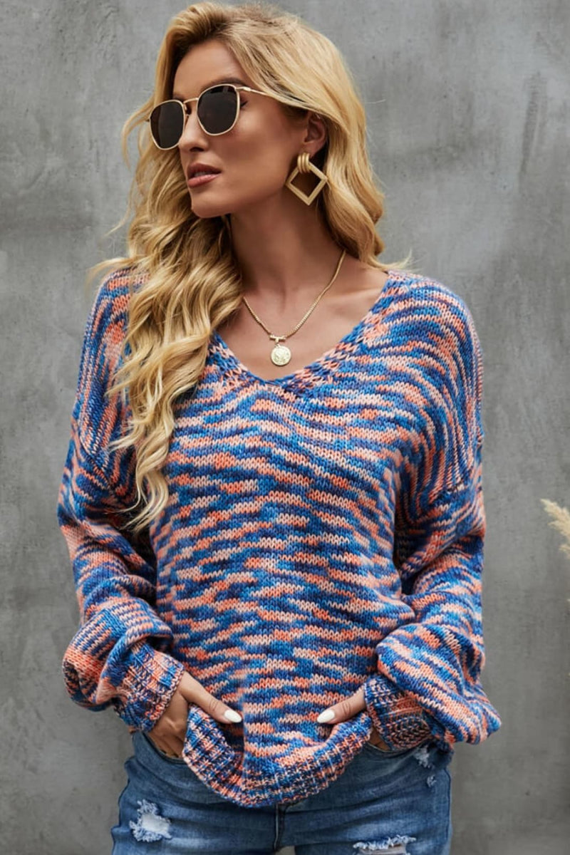 Multicolored Balloon-Sleeve Sweater - Limited Quantities