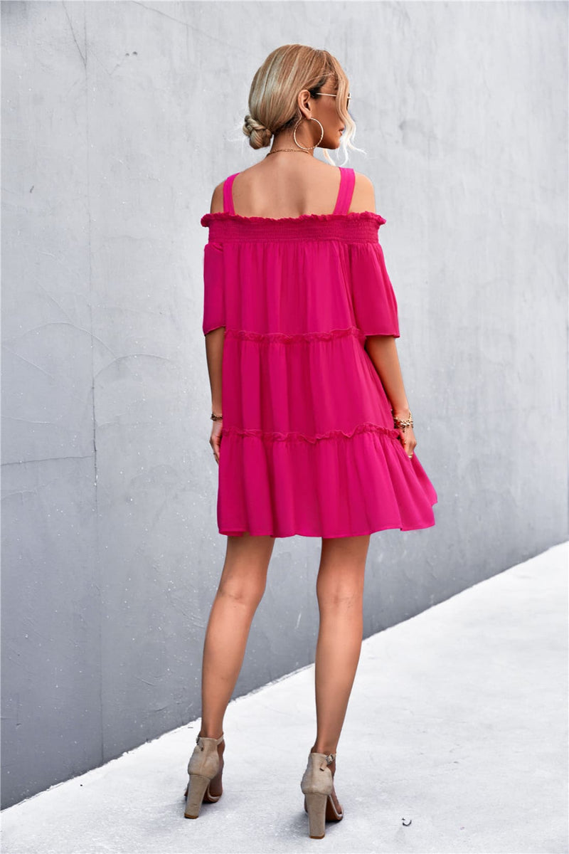 Off-Shoulder Ruffled Mini Dress - Limited Quantities
