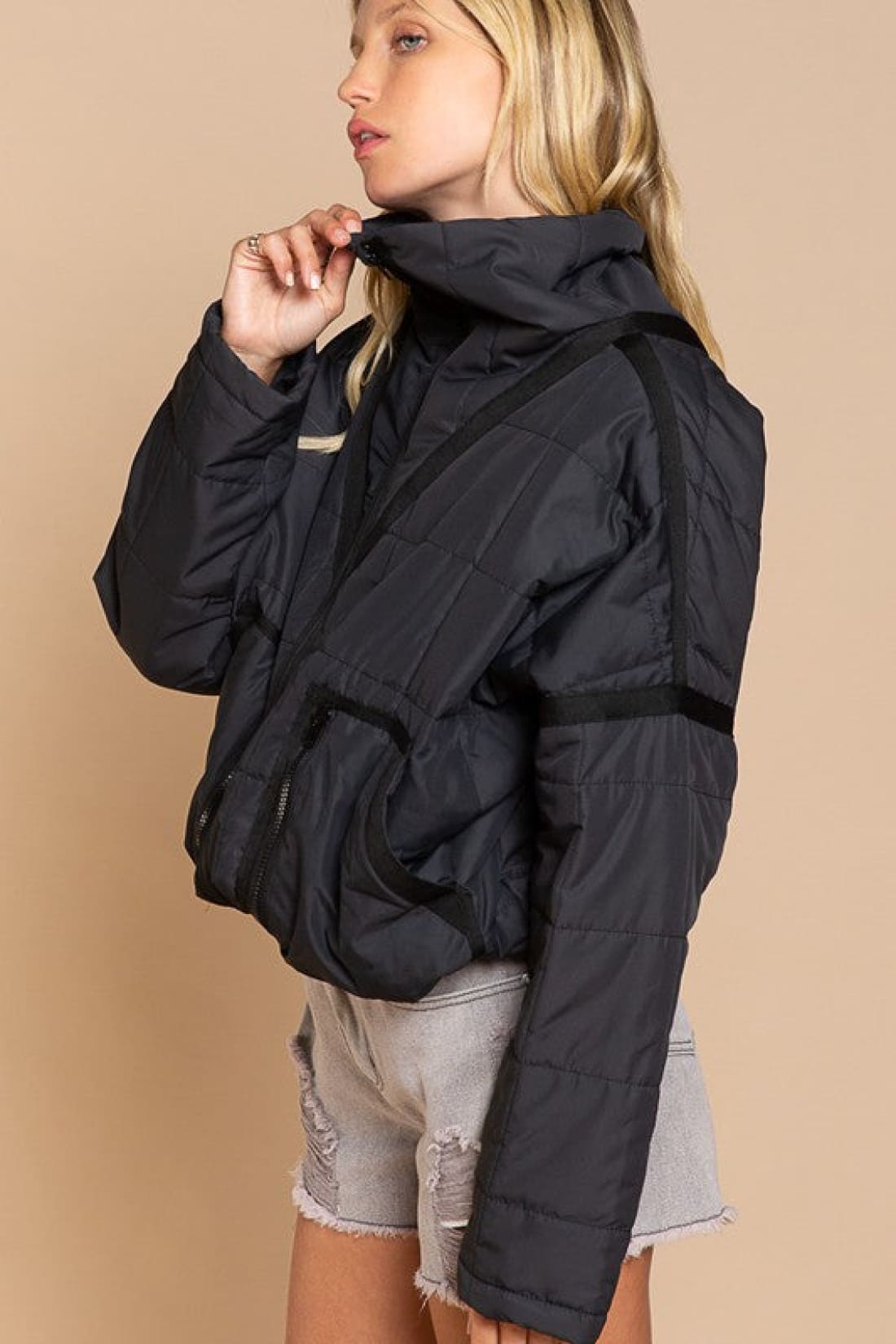 Quilted Puffer with Contrast Trim | Jackets & Coats