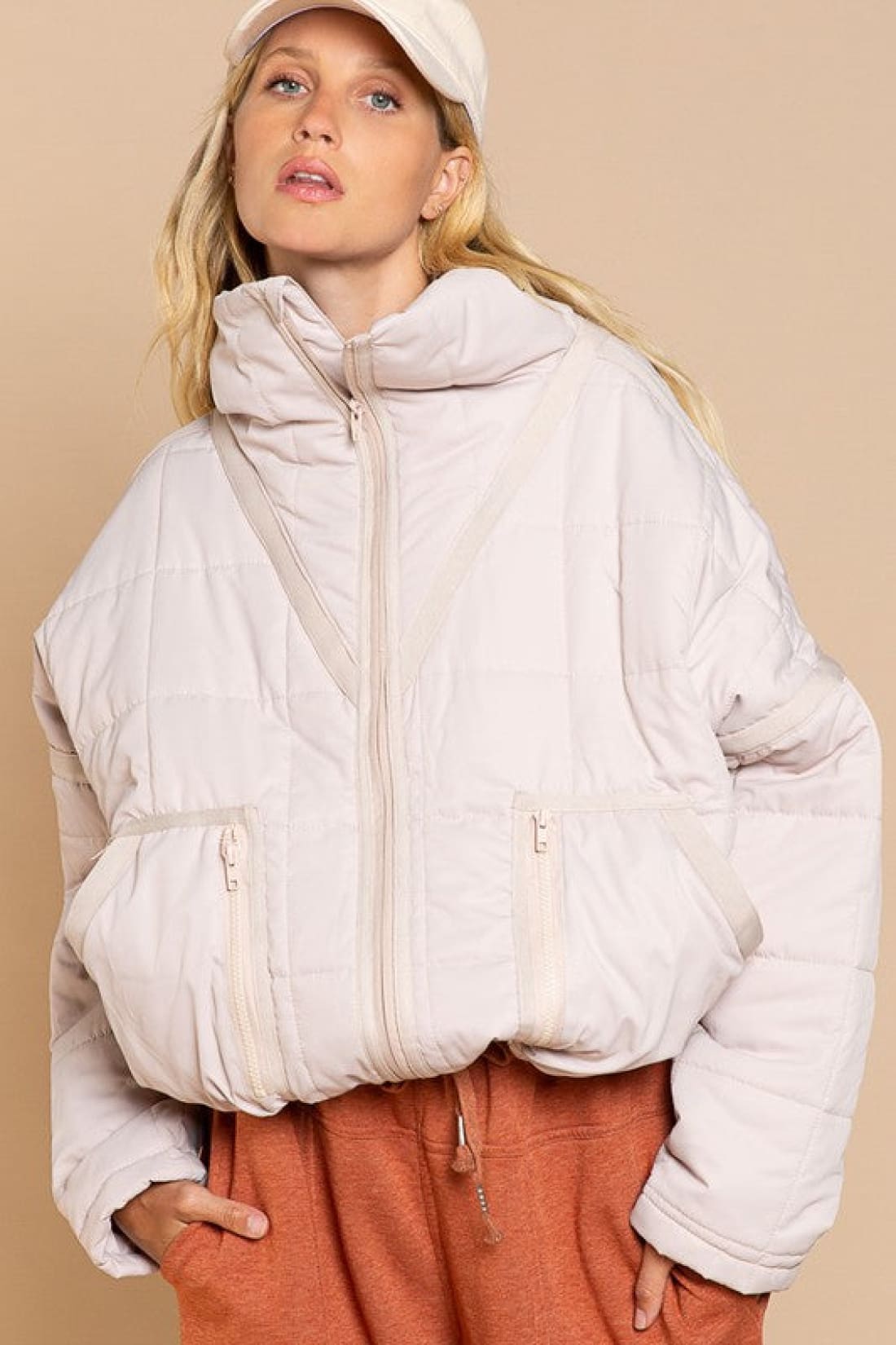 Quilted Puffer with Contrast Trim | Jackets & Coats