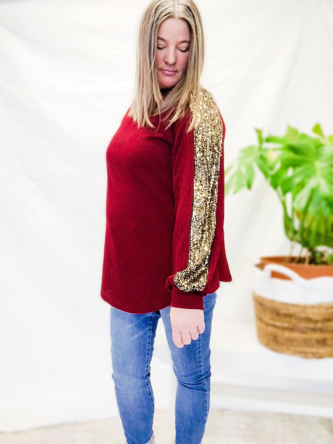 Shasta Sequin Detail Top | Long Sleeve Tops