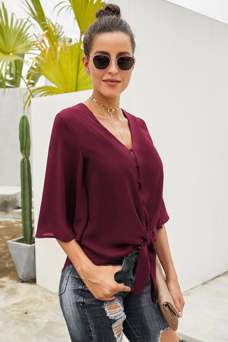 Tie-Front Kimono Top - Several Colors