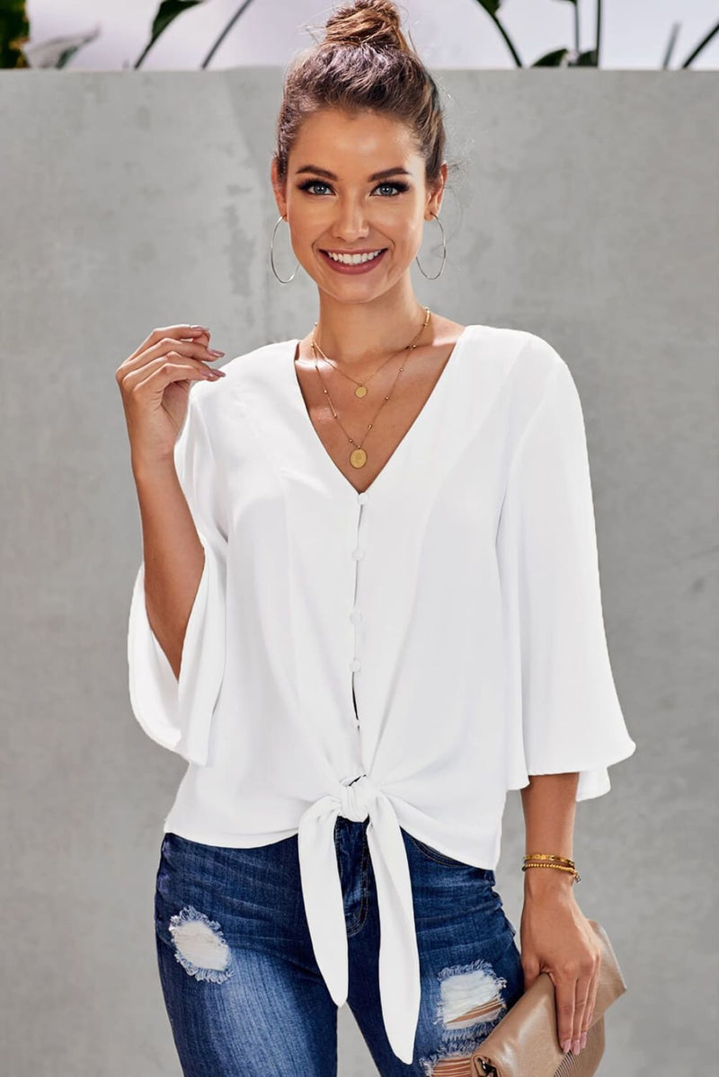 Tie-Front Kimono Top - Several Colors