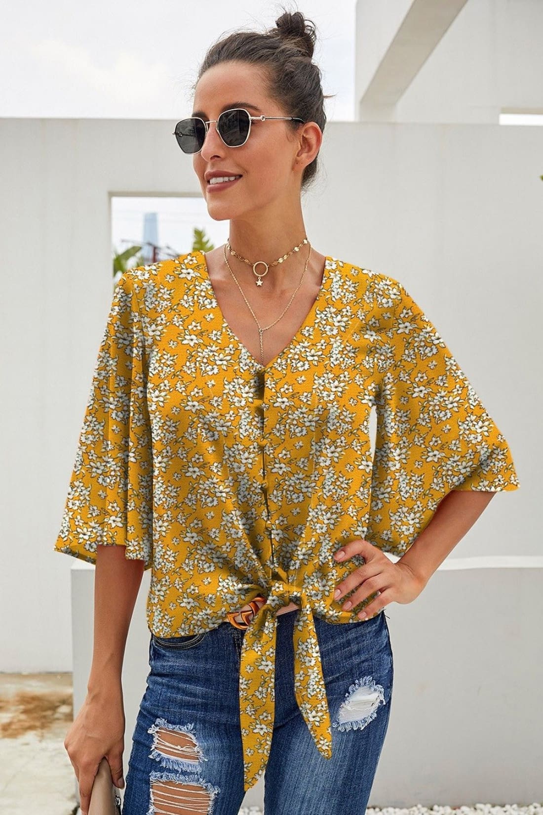 Tie-Front Kimono Top - Several Colors