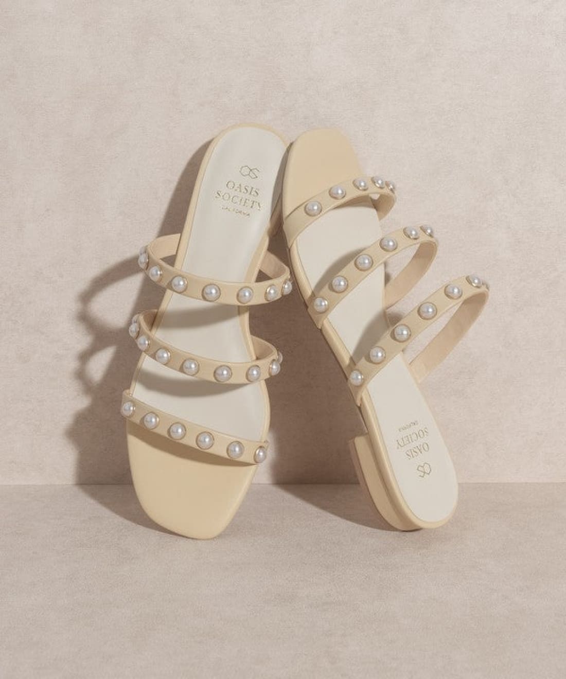 Valerie Pearl Embellished Slides | Sandals