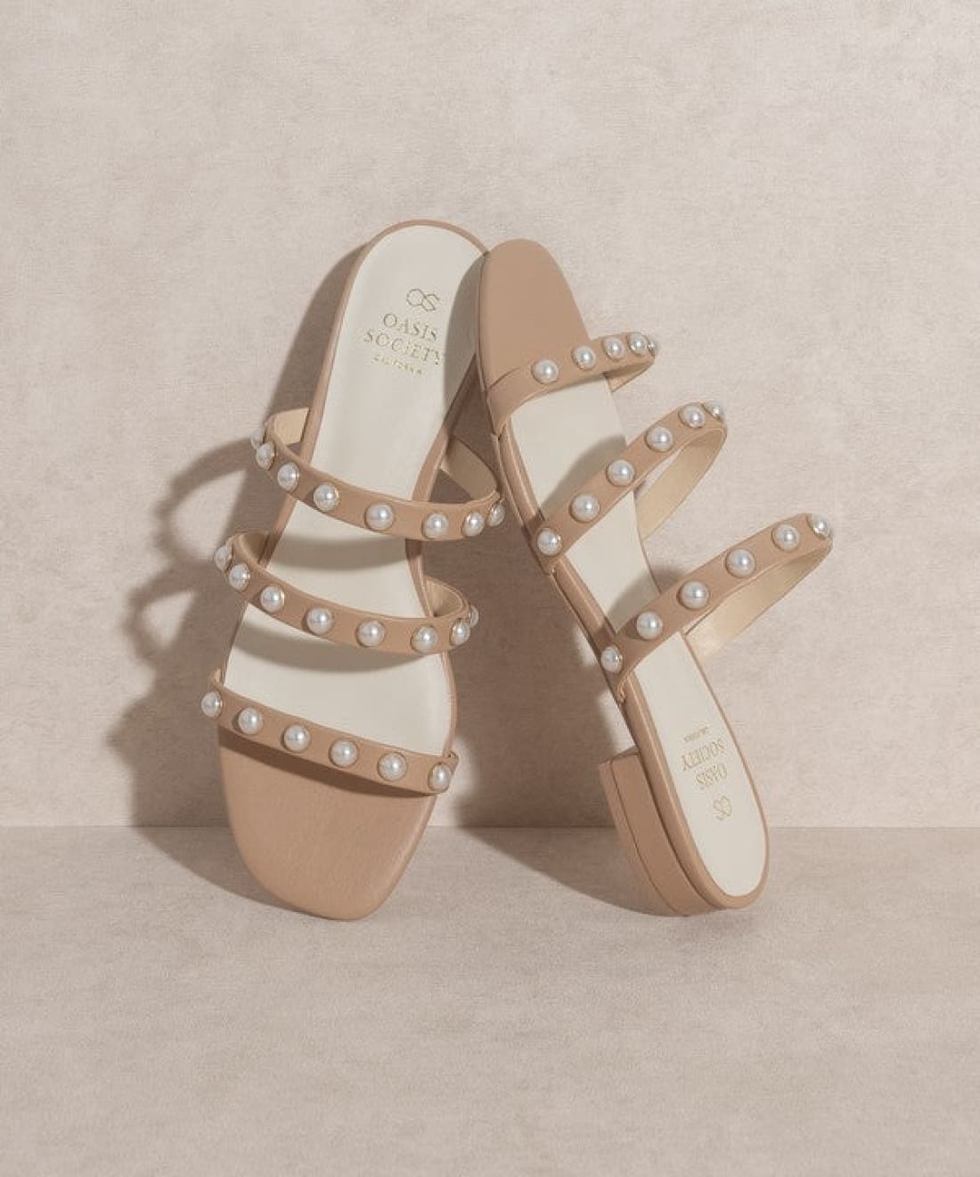 Valerie Pearl Embellished Slides | Sandals