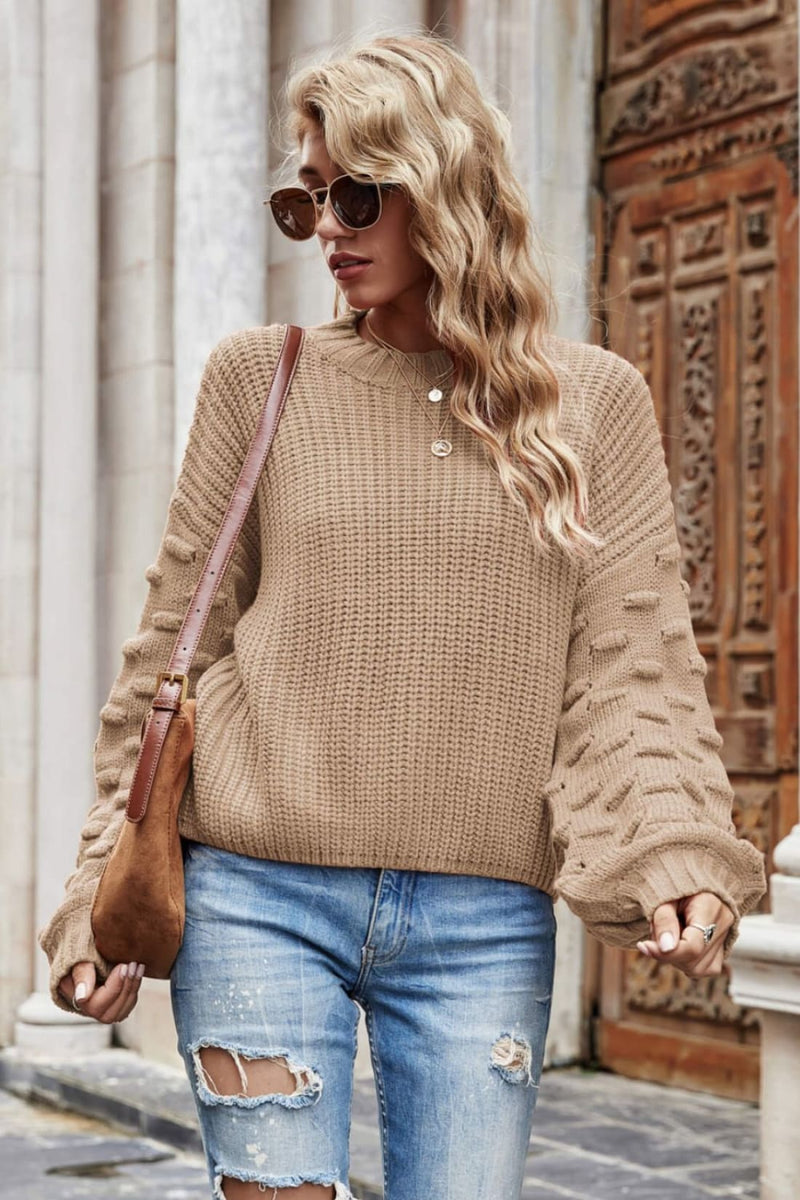 Weekend Style Rib - Knit Dropped Shoulder Sweater | Sweaters & Cardigans