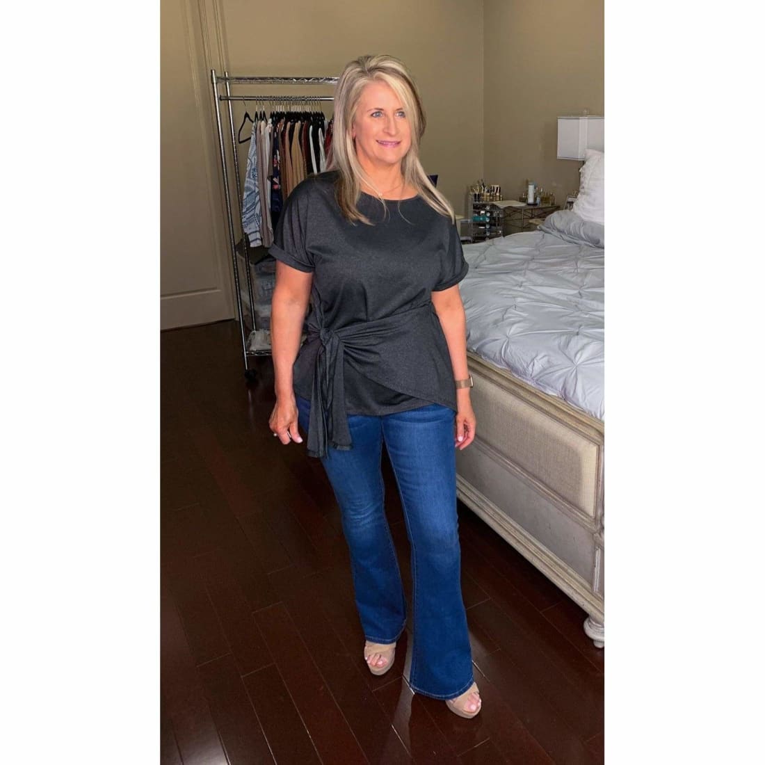 Wrap Self-Tie Waist Short Sleeve Top - Several Colors