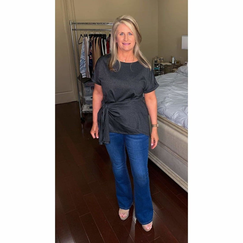 Wrap Self-Tie Waist Short Sleeve Top - Several Colors