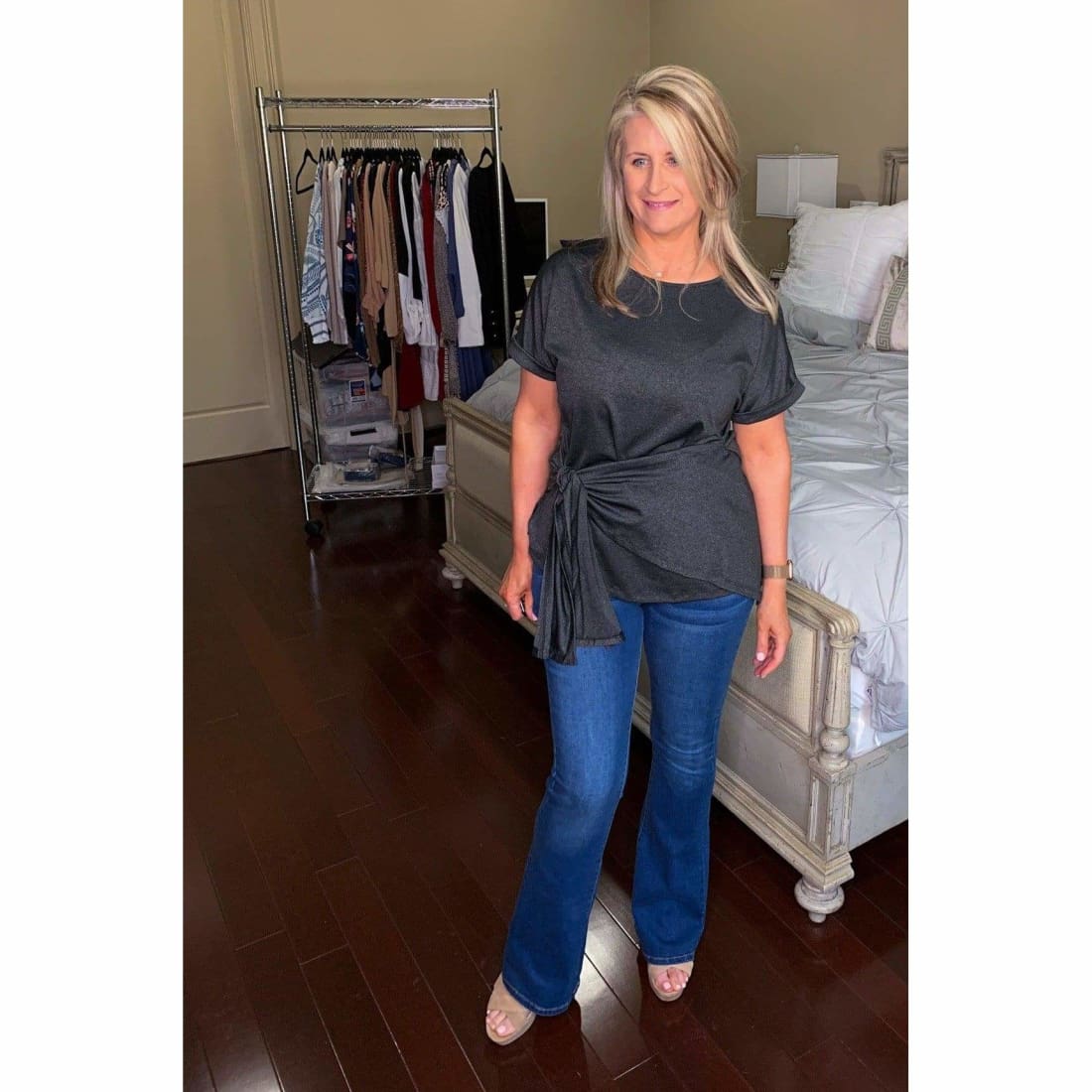 Wrap Self-Tie Waist Short Sleeve Top - Several Colors